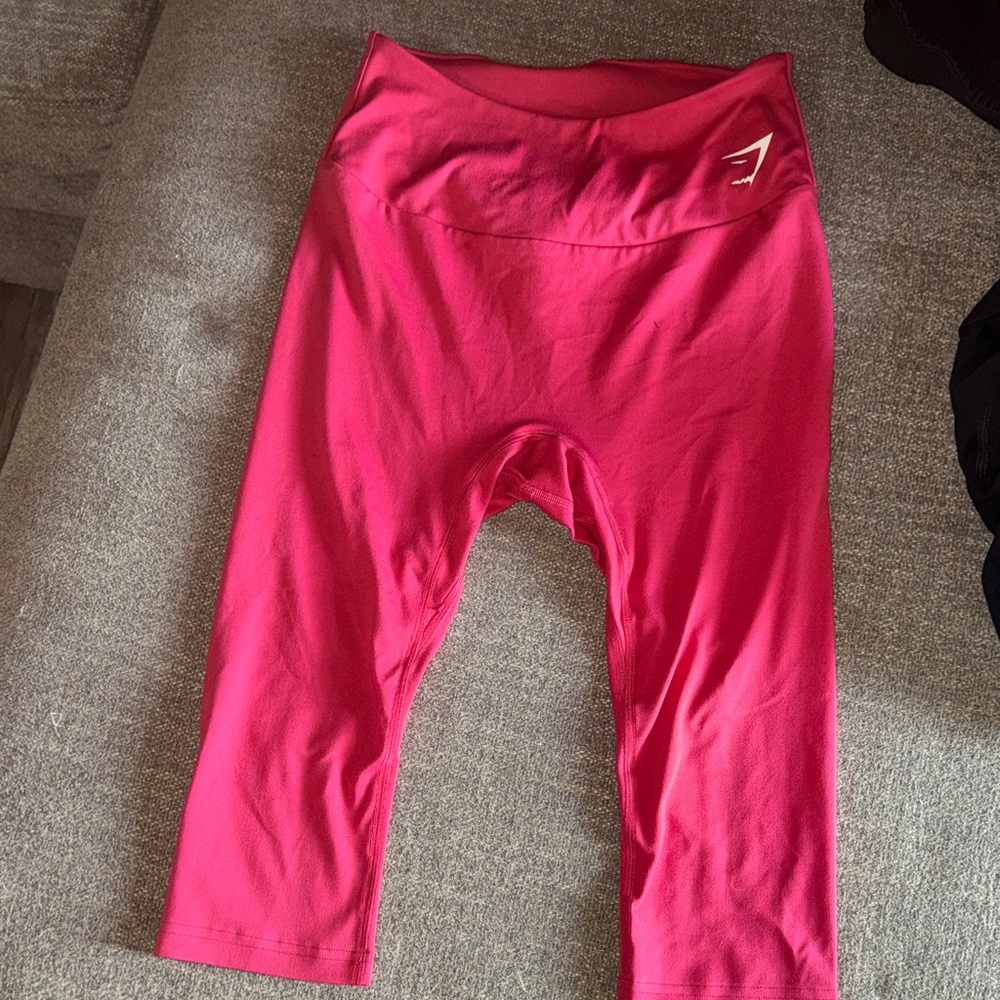 Gymshark Women’s Hot Pink High-Waist Crop Leggings